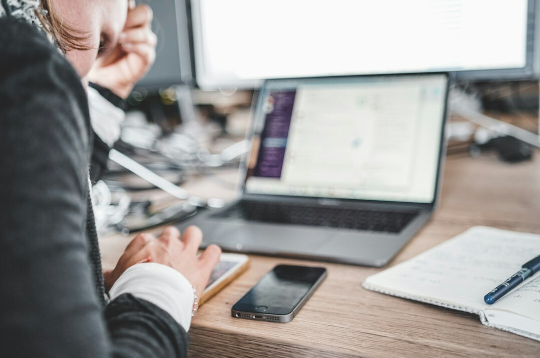 office worker stressed at desk